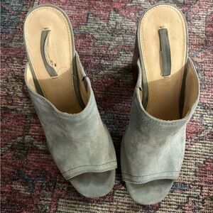 Frye blue suede heels